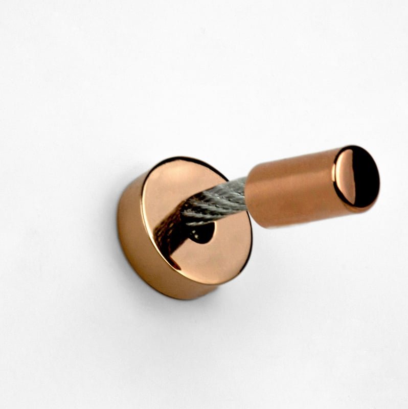 Puxador Zen Design Oslo Ponto Rose e Aço